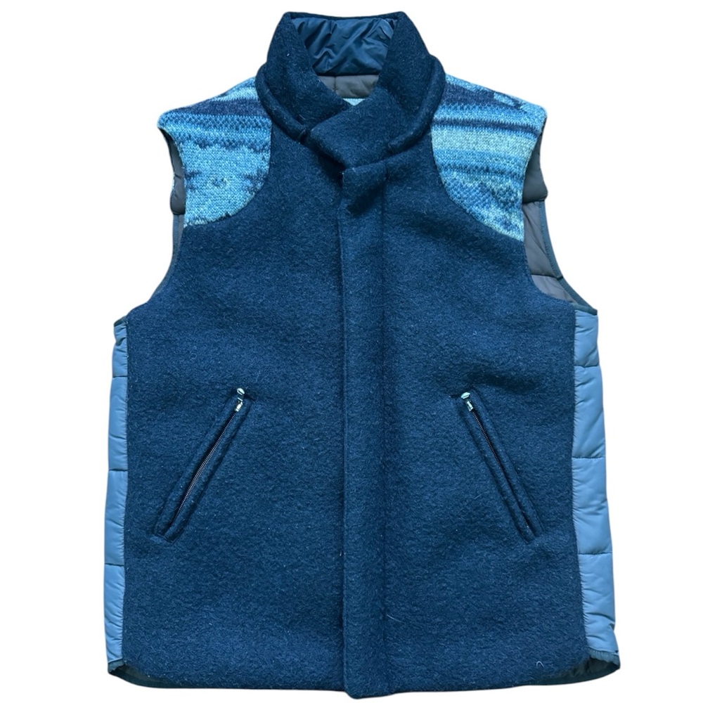 Master Coat Men’s Wool & Puffer Hybrid Vest - Size 48 - Blue - Unique Design
